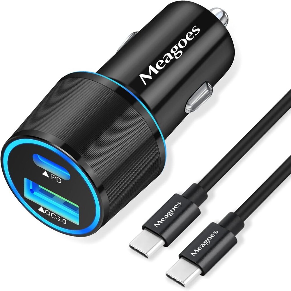 67.5W Car Charger USB C Super Fast Charging, 45W USBC & QC3.0 Port Block for iPh